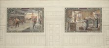 Esquisse pour la salle des mariages de la mairie de Montreuil-sous-Bois: Exploitation du..., 1892. Creators: Auguste-François-Marie Gorguet, Ernest de Bonnencontre.