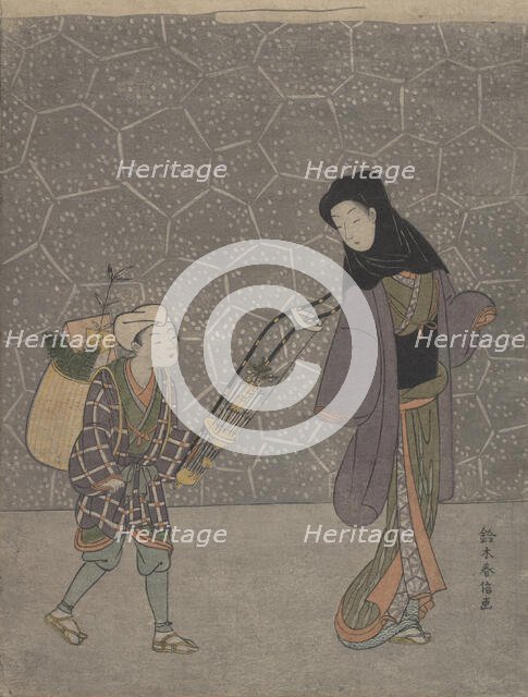 Demon-crushing Bow, ca. 1765., ca. 1765. Creator: Suzuki Harunobu.