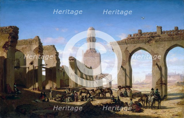 Ruins of the Al-Hakim Mosque in Cairo. Artist: Marilhat, Prosper (1811-1847)