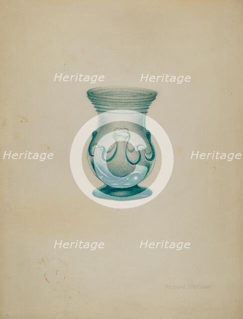 Glass Vase, 1935/1942. Creator: Richard Whitaker.