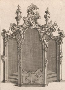 Design for a Confessional, Plate 1 from an Untitled Series of Designs for C..., Printed ca. 1750-56. Creator: Carl Pier.