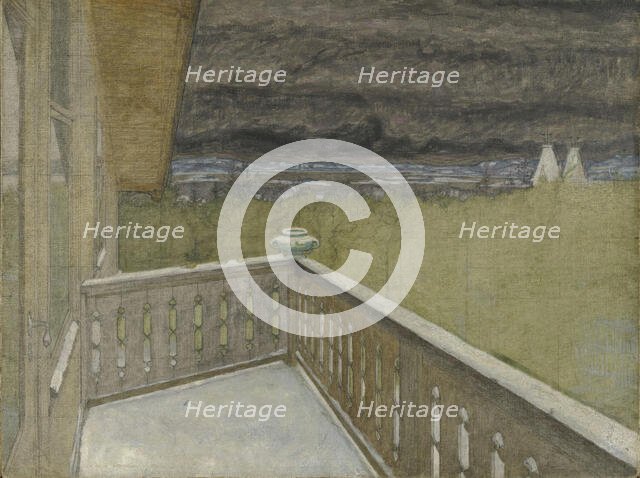 Winter on the Balcony, 1899. Creator: Harald Sohlberg.