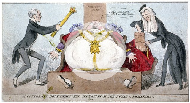 'A corporate body under the operation of the Royal Commission', c1835.                               Artist: Anon