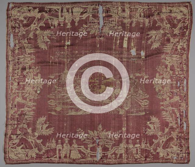 Square of Silk Damask, 1700s. Creator: Unknown.