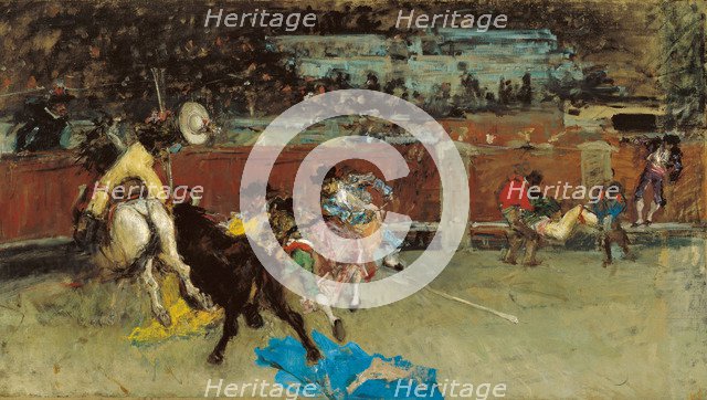 Bullfight. Wounded Picador. Artist: Fortuny, Marià (1838-1874)
