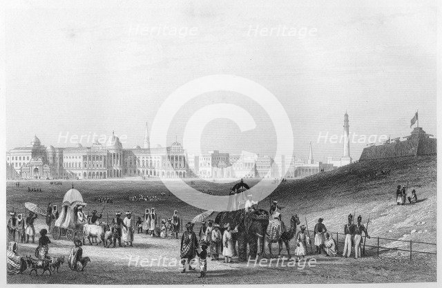 'View of Calcutta from the Esplanade', c1860. Artist: Unknown