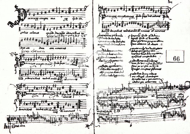 A score page of the Palace songbook, 1335.