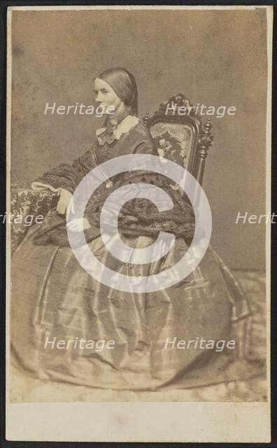 Carte-de-visite portrait of Phebe M. Coffin, 1857. Creator: Unknown.