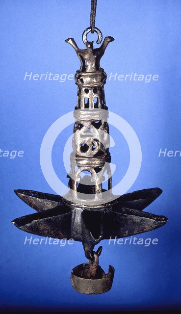 Bronze Hanging Lamp. Artist: Unknown