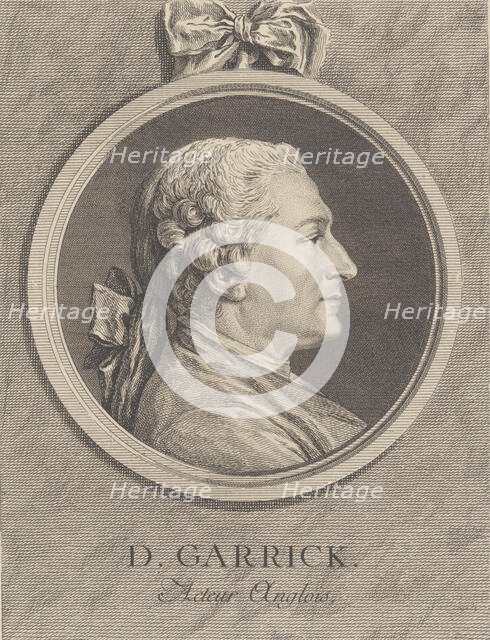 Portrait of David Garrick, 1764. Creators: Charles Nicolas Cochin, Nicolas-Gabriel Dupuis.