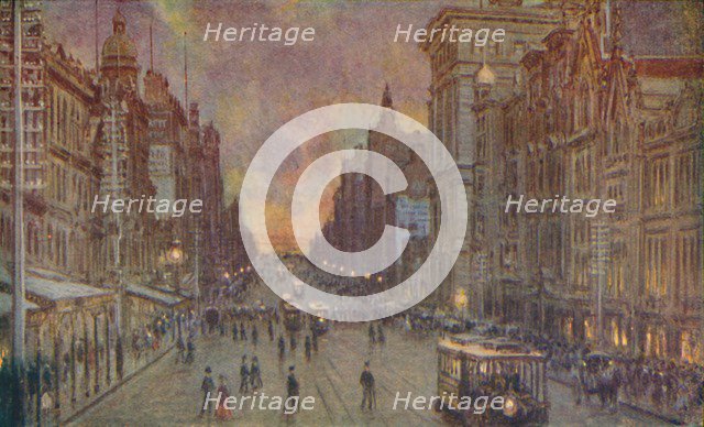 'A Street in Melbourne', 1924. Artist: Unknown.