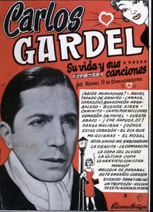 Songbook with popular interpretations of Carlos Gardel (1887-1935), Argentinian singer, songwrite…