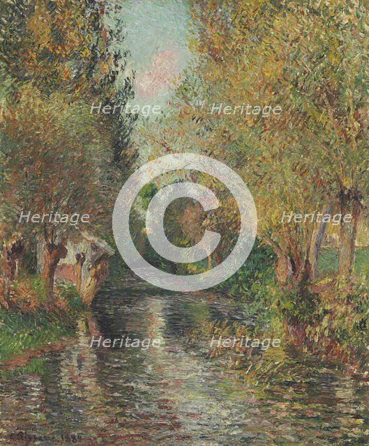 The Wash House at Bazincourt, 1884. Creator: Pissarro, Camille (1830-1903).