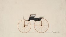 Design for 4 seat Phaeton, no top (unnumbered), 1850-70. Creator: Brewster & Co.