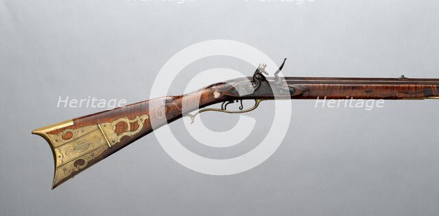Flintlock Longrifle, American, Heidlersburg, Tyrone Township, Adams County, Pennsylvania, c815-1825. Creator: David Cooley.