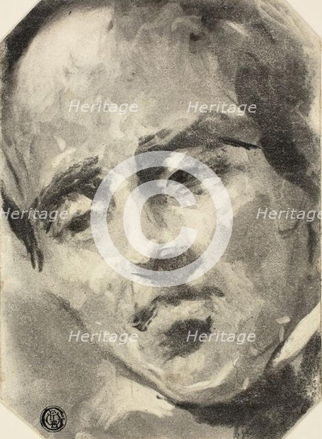 Male Head, 1830/72. Creator: Henry Tidey.