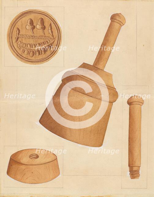 Butter Print and Mold, c. 1936. Creator: Anthony Zuccarello.