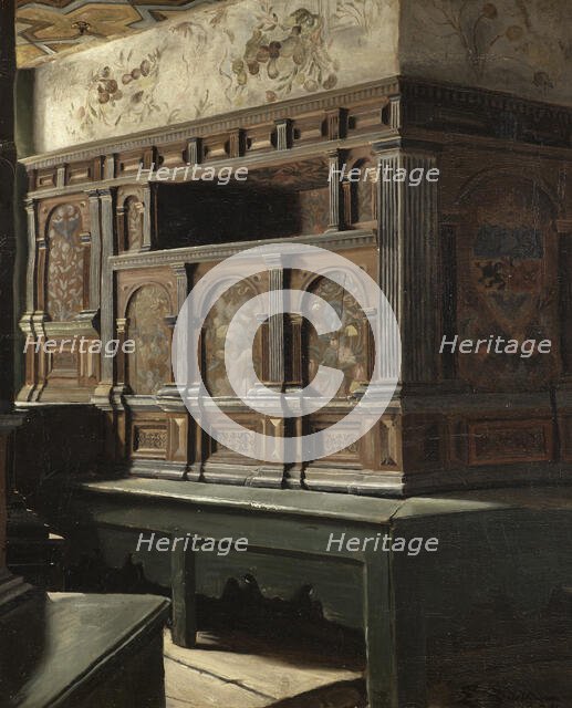 King Karl IX's Bedchamber at Gripsholm, 1884. Creator: Emma Josepha Sparre.