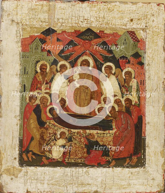 Dormition of the Mother of God, Russian icon, 1600-1650. Creator: Unknown.
