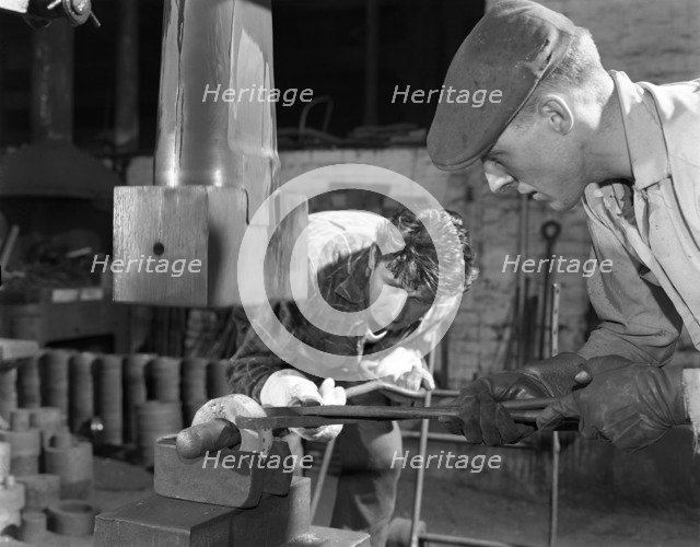 Forging at the foundry of AT Green & Sons Ltd, Rotherham, South Yorkshire, 1963. Artist: Michael Walters