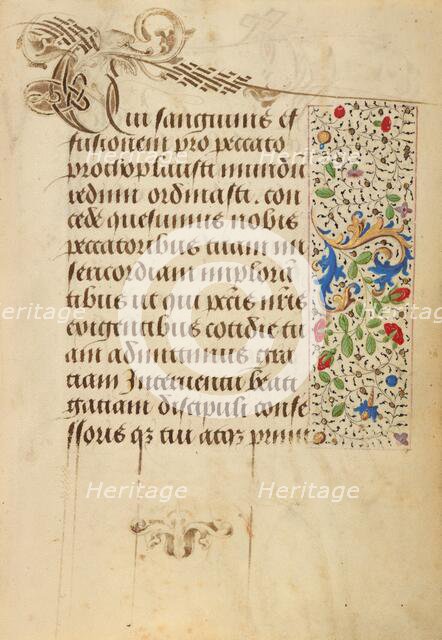 Decorated Text Page; Prayer Book of Charles the Bold, 1469. Creator: Nicolas Spierinc.