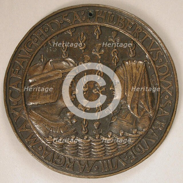 Medal of Duke Philibert II of Savoy (1480-1504) and Margaret of Austria (1480-1530), early 16th cent Creator: Unknown.