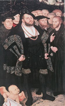 Martin Luther with reformers, c1530. Artist: Unknown