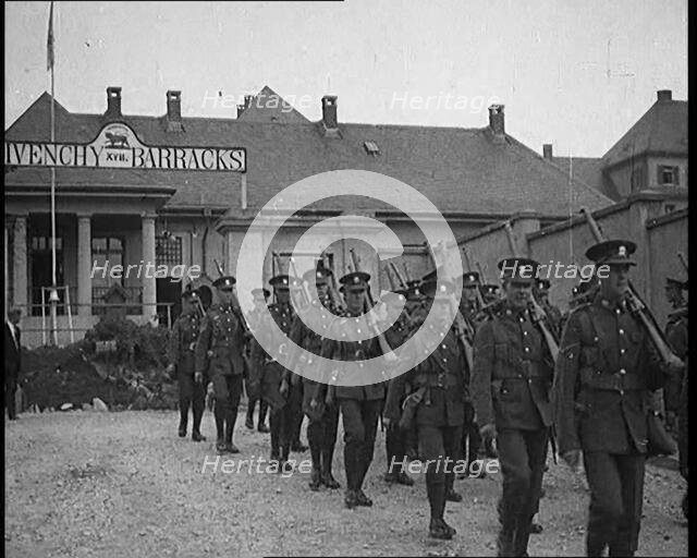 Allied Armies of Occupation Marching Out of the Givenchy Barracks, 1929. Creator: British Pathe Ltd.