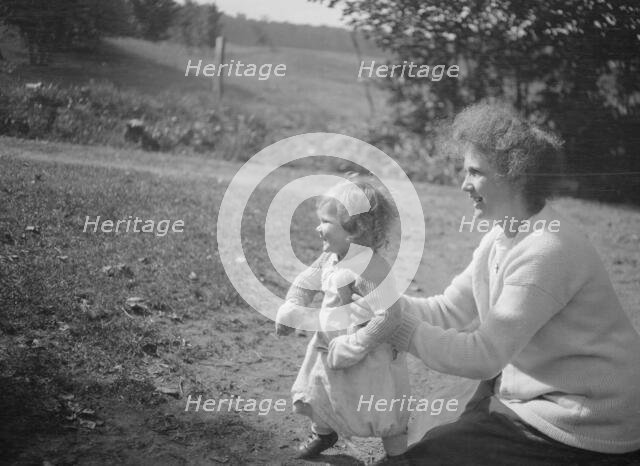 MacKaye, Percy, Mrs., and child, outdoors, 1927 Creator: Arnold Genthe.
