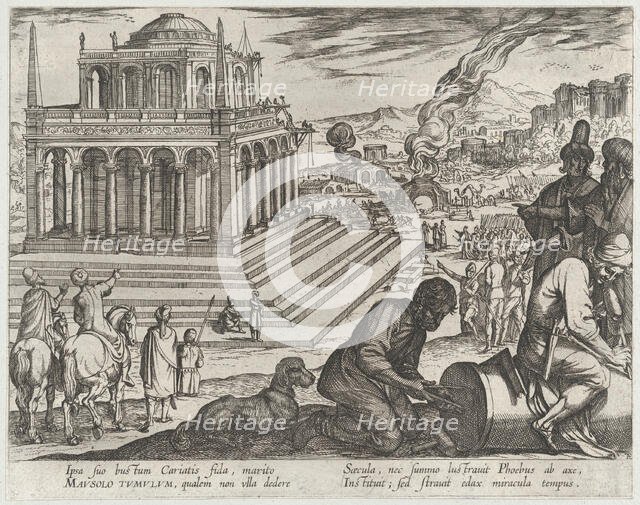 Plate 5: The Tomb of Mausolus, from 'The Seven Wonders of The World', 1608. Creator: Antonio Tempesta.