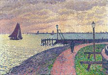 Entrance to the Port of Volendam. Artist: Rysselberghe, Théo van (1862-1926)