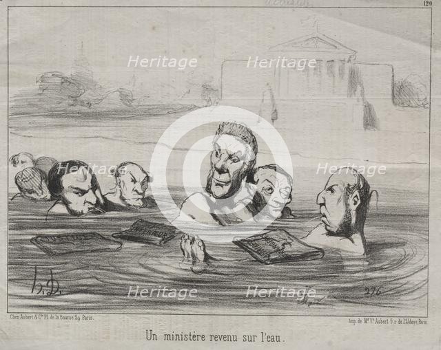 Actualities (No. 120): A Minister returns to the water, 1851. Creator: Honoré Daumier (French, 1808-1879).