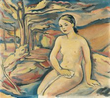 Girl by a Brook, around 1940. Creator: Alois Holub.