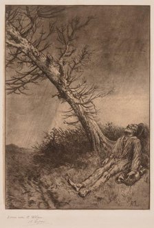Death of a Vagabond, c. 1875. Creator: Alphonse Legros (French, 1837-1911).