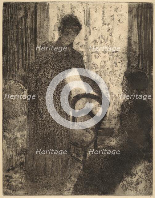 The Visitor, c. 1880. Creator: Mary Cassatt.