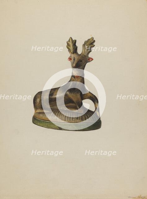 Pa. German Chalkware Deer, c. 1938. Creator: Mina Lowry.