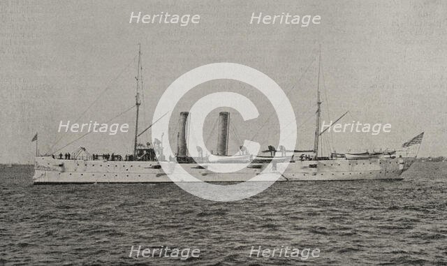 Spanish-American War: USS Montgomery (C-9) (1894-1918), Montgomery-class cruiser, US navy, 1898. Creator: Unknown.