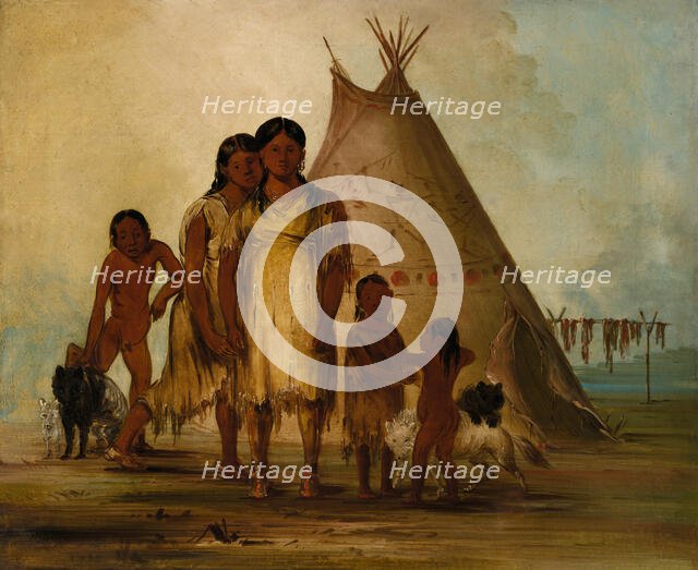 Two Comanche Girls, 1834. Creator: George Catlin.