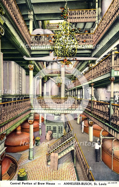 Central portion of the brew house, Anheuser-Busch Brewery, St Louis, Missouri, USA, 1933. Artist: Unknown