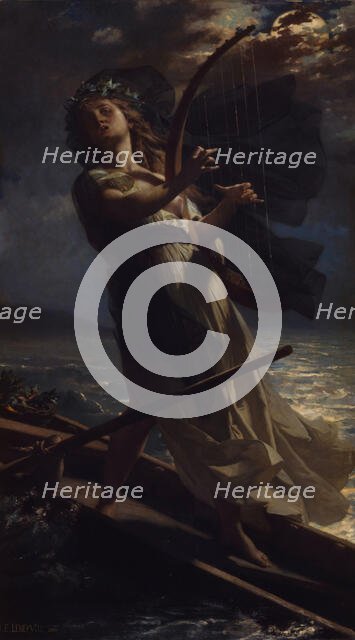 Veleda, moon effect, 1883. Creator: Lenepveu, Jules Eugène (1819-1898).