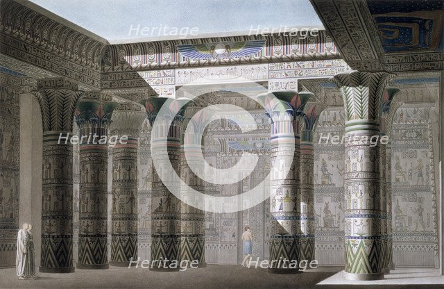 Interior view from the portico of the Grand Temple on the island of Philae, Egypt, 1822. Artist: Antoine Phelippeaux