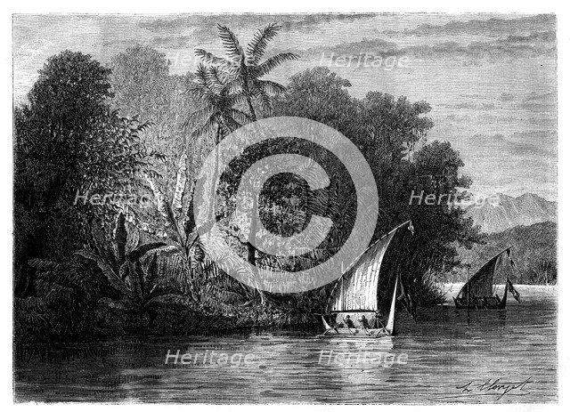 A sight at Celebes, Indonesia, 19th century.Artist: Hubert Clerget