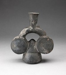 Stirrup Spout Vessel in the Form of Two Drums, A.D. 1200/1450. Creator: Unknown.