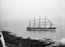 The German schooner 'Preussen', run aground in St Margaret's Bay, Kent, 1910. Artist: Annette Evelyn Darwall.