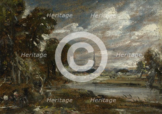 Salisbury Cathedral From The River Nadder, c1829. Creator: John Constable.