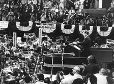 Senator Edward Kennedy addresses the Democratic Convention in Madison Square Garden, c1980s. Artist: Unknown