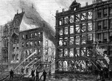 The late fire at the corner of Bread-Street, Cheapside, 1881. Creator: Unknown.