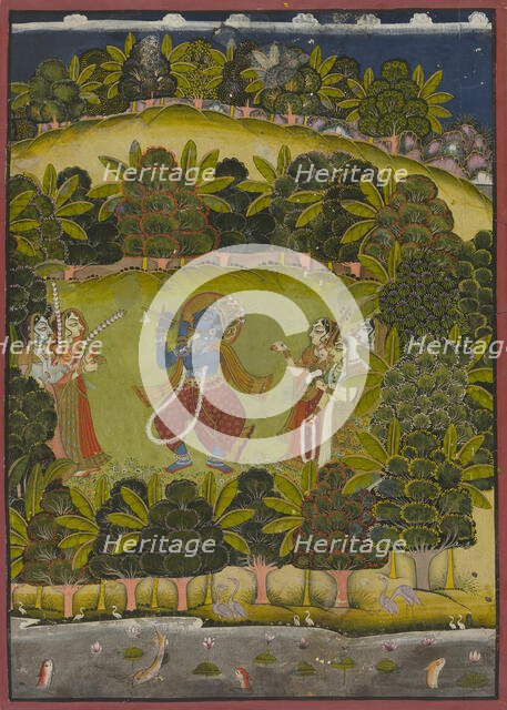 Krishna Fluting for the Gopis, Late 18th or early 19th century. Creator: Unknown.