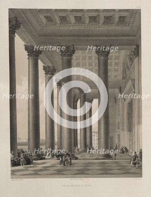 The north portal of the Saint Isaac's Cathedral (From: The Construction of the Saint Isaac's Cathedral), 1845. Artist: Montferrand, Auguste, de (1786-1858)