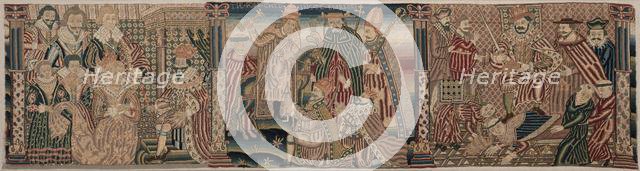 Sections of an Embroidered Frieze, 1625-1649. Creator: Unknown.